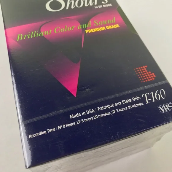 Sealed Sony T-160VE Premium Grade Blank VHS Tapes Made in USA 8 Hour Lot of 3 - Picture 11 of 14